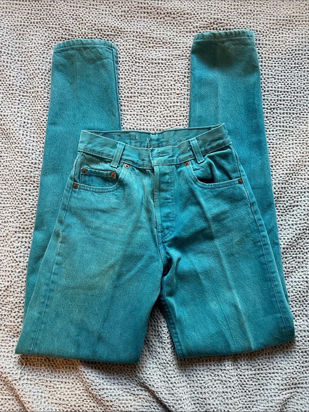 Levi's Teal Button-Fly Denim Jeans